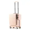 2024 Nueva Maleta con Marco de Aluminio Maleta de Ruedas Apertura Frontal Puerto de Carga USB Maleta de Cabina 20 pulgadas Maleta de Viaje de Negocios Personalizada