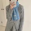 En stock al por mayor del fabricante: bufanda de punto trenzado para mujer de invierno con mezcla de lana, color liso, engrosada, versátil, estilo coreano
