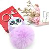 Ventas Directas de Fábrica Llavero de Bola de Pelo de Gato PU Creativo Dibujo Animado Animal Gato Colgante de Felpa Accesorios de Decoración para Bolso de Mujer