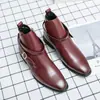 47 48 Tamanho Grande Botas Masculinas Estilo Outono e Inverno 2021 Botas Martin Tendência Botas Curtas de Negócios Sapatos de Couro Formais de Cano Alto