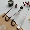 Herramienta para Vela de Aromaterapia Bronce Rojo Juego de 4 Piezas Mecha Portamechas Cortador de Velas Tapa Apagavelas Gancho de Campana Bandeja
