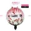 Nuevos globos redondos de papel de aluminio de 18 pulgadas de Halloween de Yiwu - calabaza, fantasma, calavera decoraciones para fiestas de broma