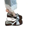 Sandalias de cuña con plataforma estilo francés con una sola tira para mujer, Nuevo modelo de verano 2026, Adecuadas para usar con vestidos, Sandalias romanas de punta abierta