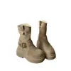 Botines adelgazantes de otoño con tacón oculto para mujeres petite, botines cortos versátiles de nuevo estilo para mujer, botines negros de suela gruesa 2026