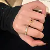 Nuevo Kimono Estilo Chino Anillo de Monedas de Cobre Luz Lujo Vintage Fila Completa de Diamantes Anillo Tesoro Rojo Corindón Rojo Anillo de Serpiente para Mujeres