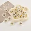 Flor de margarita multicolor de 3.5 cm, flor de ciruelo pequeña, material para manualidades DIY, flor de seda mini, sombrero, tocado, accesorios para el cabello, corona, decoración del hogar