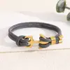 Pulsera de Cuerda Ajustable Tejida a Mano Estilo Milán con Ancla Nueva de Acero Inoxidable Transfronteriza Europea y Americana Pulsera de Cuerda para Mano Ajustable Pulsera de Joyería para Hombres y Mujeres