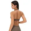 Sujetador deportivo cruzado para mujer con cuello halter y almohadillas extraíbles en el pecho, ropa de fitness, ropa interior ajustada para correr, yoga, Pilates