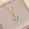 Collar de Acero de Titanio con Cristal Microincrustado Estilo Coreano Claro y Dulce Flor de Hielo Amor Temperamento de Alta Gama Cadena de Clavícula de Acero Inoxidable para Mujeres