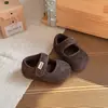 Sapatos de Algodão Pequenos Cheirosos de Lã com Forro de Fleece Moda Coreana para Meninas 2025 Inverno Novo Sola Macia Retro Birkenstock Sapatos de Pelo