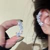 Pendientes de clip con forma de flor de diamante para mujer, sin agujeros, para novia, con forma de hueso, para otoño e invierno, para el pelo, para colgar