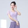 Ropa de Práctica de Danza Clásica para Mujeres, Tops de Malla Plisados de Nuevo Estilo Ajustados, Ropa Diaria de Entrenamiento Corporal para Danza, Tops de Danza