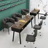 Conjunto Econômico de Mesa e Cadeira para Manicure em Madeira Maciça Estilo Creme Multifuncional Luxo Leve Influenciador da Internet Ins Individual/Duplo