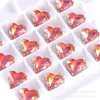 Corazón de Melocotón Torcido Garra de Diamante Cosido a Mano Diamante Serie Proteína Mocha Vidrio de Cristal Garra de Diamante Broche DIY Flor para Zapatos Accesorios de Joyería