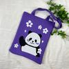Bolsa de Tricô Ins Desenho Panda Feminina Moda para Carregar na Mão Grande Capacidade Bolsa de Ombro Bolsa Transversal Bolsa