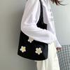 Bolsa de Lona Floral Hyuna para Mulheres, Ombro Único, Bolsa de Tecido Estilo Ins Fresca e Artística, Bolsa Colete, Dropshipping de Peça Única, Versátil