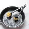 Cepillo para ollas de mango largo estilo japonés para uso doméstico, antiadherente y fácil de limpiar, elimina grasa y suciedad, adecuado para lavar ollas y limpiar estufas