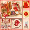 Set de Regalo para Primer Cumpleaños para Niños y Niñas, Accesorios de Tela de Estilo Chino Moderno para la Ceremonia Tradicional de Cumpleaños China