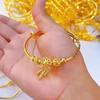 Joias de Ouro Aluvial Apanhador de Sonhos Pulseira Joia de Mão Sólida Feminina Pulseira de Empurrar e Puxar Pulseira de Ouro Imitação Pulseira de Contas de Transferência
