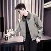 Jaqueta de couro lapel tie-dye moderna para homens, estilo retrô americano, corte solto, color blocking, casaco casual de couro PU estilo aviador, roupas masculinas