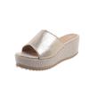 Sandalias de Cuña para Mujer 2025 Nuevo Estilo Europeo y Americano Tacones Altos Transfronterizos Talla Grande Boca de Pez Sandalias de Una Tira Listas para la Venta