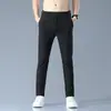 Pantalones de Verano para Hombres Jóvenes y de Mediana Edad, Seda Helada Elástica Casual de Negocios Versátiles Caídos Cintura Elástica Tallas Grandes Pantalones para Hombres