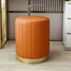 Banqueta de Luxo Leve, Banqueta de Maquiagem para Quarto, Banqueta Nórdica Moderna para Manicure, Banquinho Baixo Redondo para Sala de Estar, Banqueta para Penteadeira, Cadeira de Maquiagem
