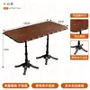 Mesa de Comedor de Madera Maciza Estilo Rústico Occidental, Mesa y Sillas para Cafetería, Color Nogal, Mesa Redonda con Borde Floral, Mesa de Reuniones para Pastelería de Hotel
