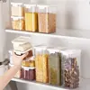 Frasco Sellado de Grado Alimenticio, Frasco de Almacenamiento de Granos de Gran Capacidad, Frasco de Almacenamiento Rectangular de Plástico Transparente para Cocina del Hogar