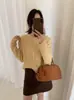 Cárdigan de punto 100% lana pura para mujer, primavera y otoño, cuello redondo, manga larga, abrigo suéter versátil, suéter de lana acanalado de color liso