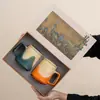Ver la serie de montañas taza de pareja sensación de persona mayor un par de regalo de compañero de empresa empresa taza de cerámica taza de oficina con tapa