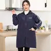 Nuevo Estilo Abrigo de Trabajo Impermeable y a Prueba de Aceite para Mujer, Ropa de Abrigo con Forro de Polar para el Trabajo, Cocina y Tareas Domésticas, Delantal