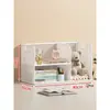 Prateleira de armazenamento para mesa de escritório estante de mesa prateleira de mesa pequena multicamadas porta-copos simples prateleira de armazenamento de livros para dormitório