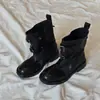 2026 Modelo Nuevo Hebilla de Cinturón Tacón Grueso Cómodo Moda de Nicho Botines Estilo Británico Retro Punta Redonda Elegante Botas de Moda