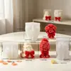 Molde de Silicona para Ramo de Rosas con Lazo 3D Molde para Pastel de Tres Capas con Aroma a Rosa DIY
