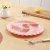 Plato de Molino de Viento Imitación Porcelana, Plato para Cocinar al Vapor con Compartimentos, Plato para Postre y Fruta, Bandeja para Marinar, Plato para Fruta, Plato para Cocinar al Vapor Casero, Plato para Desayuno