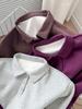 Sudadera Gris con Cuello Polo para Mujer 2025 Primavera y Otoño Nuevo Estilo Coreano Holgada Pullover Estilo Perezoso Camisa Cuello Chaqueta