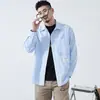 Chaqueta de camisa a rayas para hombre manga larga 2026 otoño nueva camisa casual marca de alta gama moderna ropa talla grande primavera y otoño