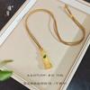 Joyería de oro Jin Yan con accesorios de oro arena vietnamita, colgante de dios de la riqueza de calabaza incrustado con diamantes verdes para atraer riqueza y retener la riqueza, collar con colgante
