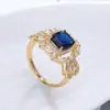 Deseo AliExpress venta al por mayor transfronteriza anillo de color con circonita microincrustada joyería de gemas de moda al por mayor en stock