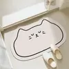Alfombrilla de Piso Estilo Barro Diatómico, Alfombrilla de Piso con Forma Especial de Gato de Dibujos Animados, Felpudo de Entrada, Alfombrilla para Pies de Baño, Alfombrilla de Piso para Inodoro