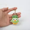 Pratos pequenos boneca de crochê de lã de galinha pingente chaveiro de crochê feito à mão pequeno adorno de bolsa mancha solar presente para casal