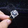 Imitação EUA. Importado Mosane Diamante Banhado pt950 Platinum HW Mesmo Estilo Aberto Anel Quadrado Saco Feminino Anel Micro-inlay Moda