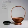 Cesta de arreglo floral tejida en bambú retro de mano cesta de flores rociadas adorno Zen recipiente chino para arreglo floral Ikebana tubo de bambú