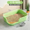 Bandeja sanitaria grande semi-cerrada para gatos transfronteriza para uso doméstico, diseño abierto, bandeja anti-salpicaduras para arena de gato con pedal anti-salpicaduras y pala para arena de gato