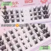 Pestañas Postizas Bqi Estilo Zorro Inclinadas, Gruesas y Fotogénicas con un Look Mestizo, Base Segmentada Delgada, Extensiones de Pestañas Manga Amigables para Principiantes