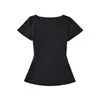 Ropa de Mujer al por Mayor Transfronteriza Estilo Europeo y Americano Camiseta de Verano con Escote en V y Mangas Cortas que Entalla la Cintura Femenina Sexy Sexy Top