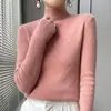 Camiseta básica de cuello alto para mujer con abrigo otoño e invierno Suéter interior de manga larga nuevo combinable suéter ajustado