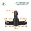 4/7 Accesorios para Conector Capilar Juego Completo 47 Conector en T de Doble Barbilla de una Sola Barbilla Tallo de Enchufe Tapa Tapón de Goteo Conexión de Rosca de 4 Puntos