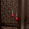 Pendientes Xiangyun con cuentas rojas antiguas, nuevos pendientes chinos, estilo nacional, gota de agua, accesorios para cheongsam y Hanfu, pendientes de perlas